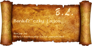 Benkóczky Lajos névjegykártya
