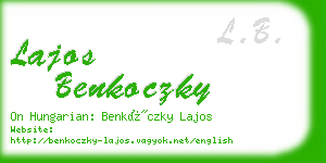 lajos benkoczky business card